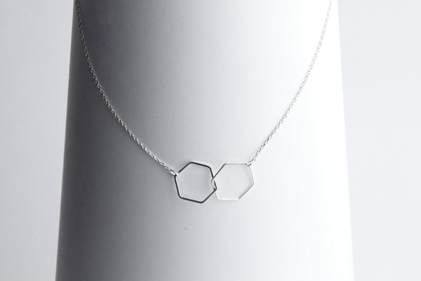 Double Hexagone Necklace