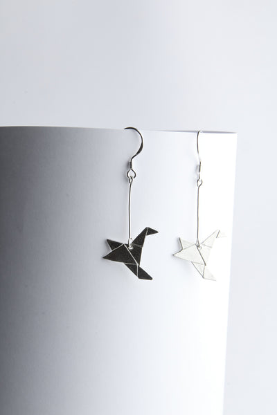Origami Humming Bird earrings